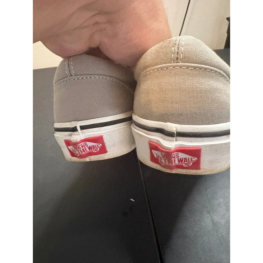 Vans Classic Slip-On Light Grey Canvas Skate Shoes Men 6 Women 7.5 508731 - Picture 4 of 6